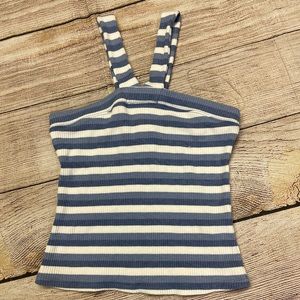 Altars State Lt Blue Cream Strip Tank Top Size Med super cute 🥰